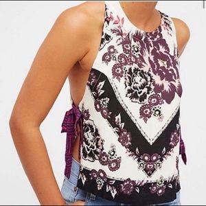 Free People Floral Tank with Side Ties